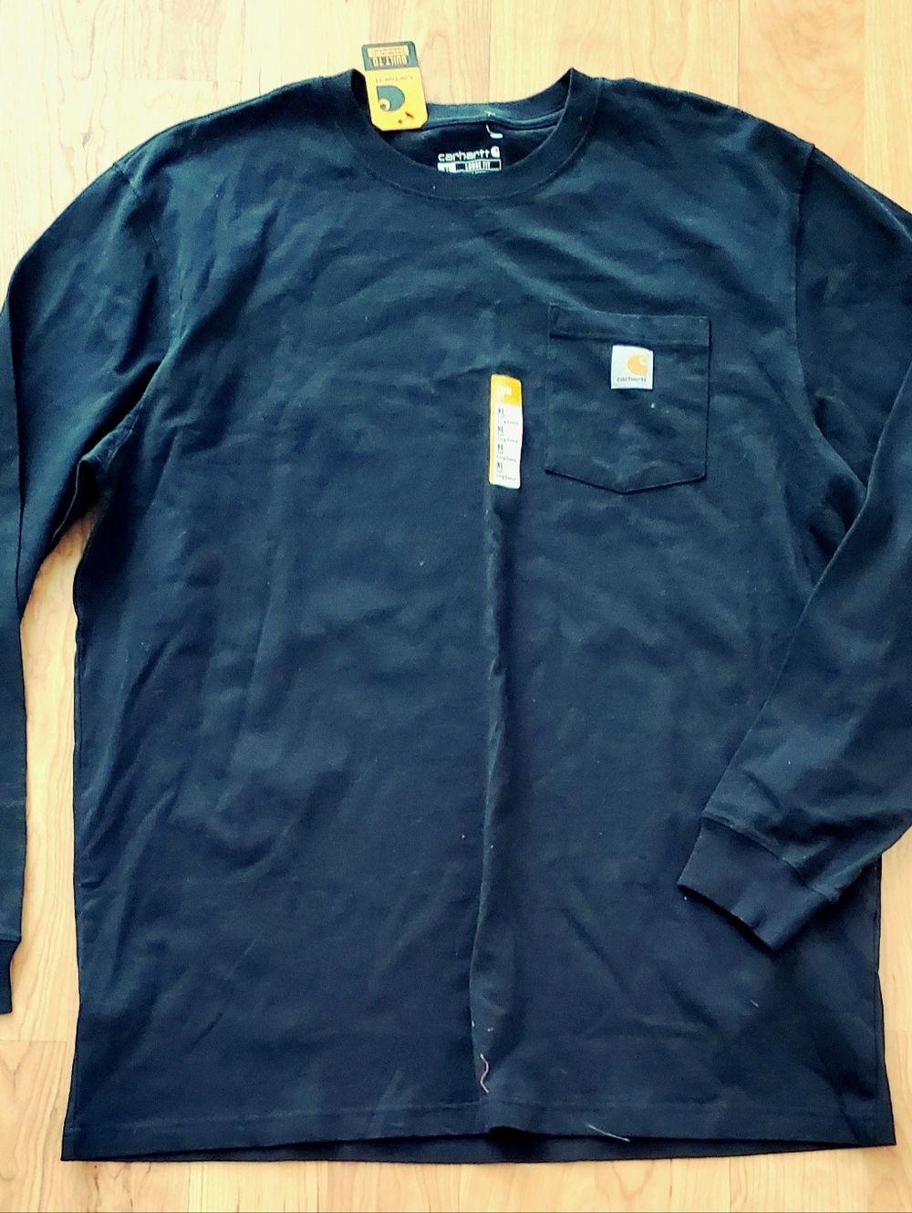 New Carhartt Men's XLTall Long Sleeve Pocket T-Shirt Black